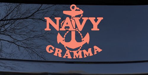 Navy Gramma Military Car or Truck Window Decal Sticker (Coral)