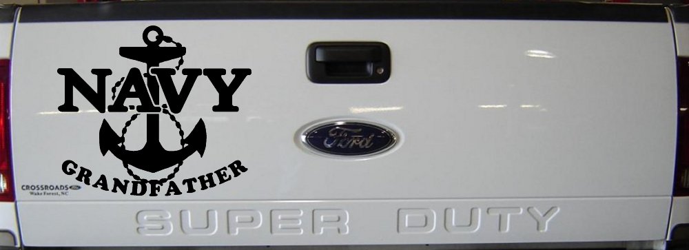 Navy Grandfather Military Car or Truck Window Decal Sticker (Black)