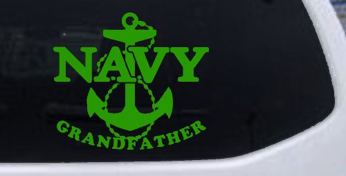 Navy Grandfather Military Car or Truck Window Decal Sticker (Lime)