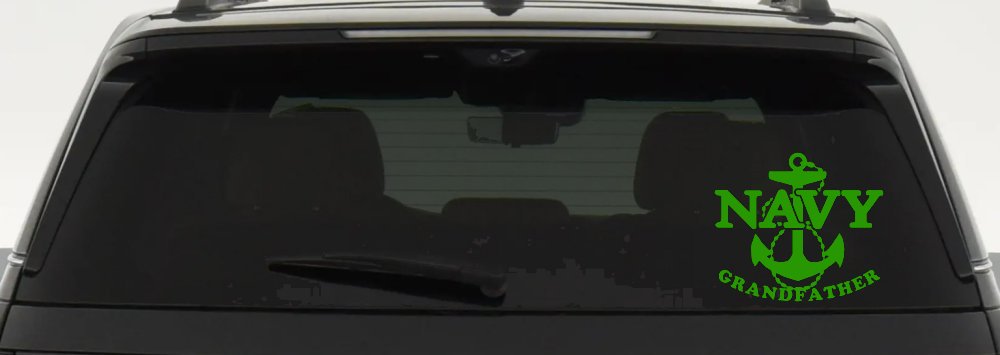 Navy Grandfather Military Car or Truck Window Decal Sticker (Lime)