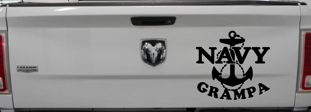 Navy Grampa Military Car or Truck Window Vinyl Decal Sticker (Black)