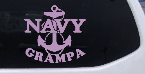 Navy Grampa Military Car or Truck Window Decal Sticker (Lilac)