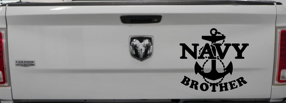 Navy Brother Military Car or Truck Window Vinyl Decal Sticker (Black)