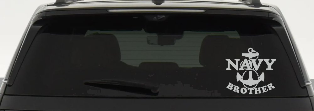 Navy Brother Military Car or Truck Window Decal Sticker (Light Gray)