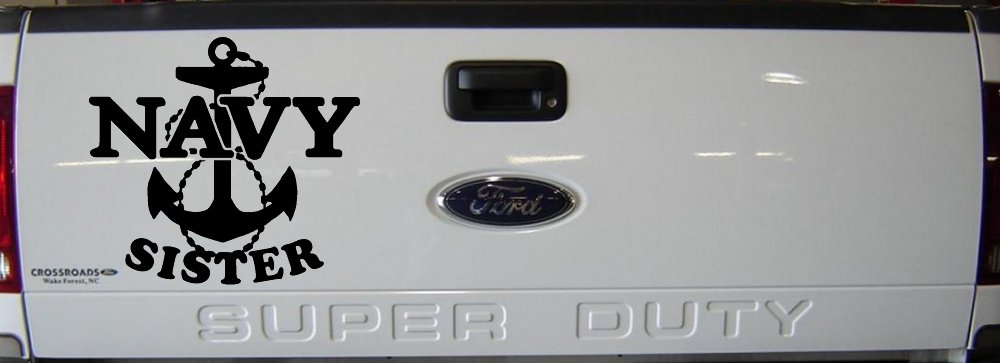 Navy Sister Military Car or Truck Window Decal Sticker (Black)