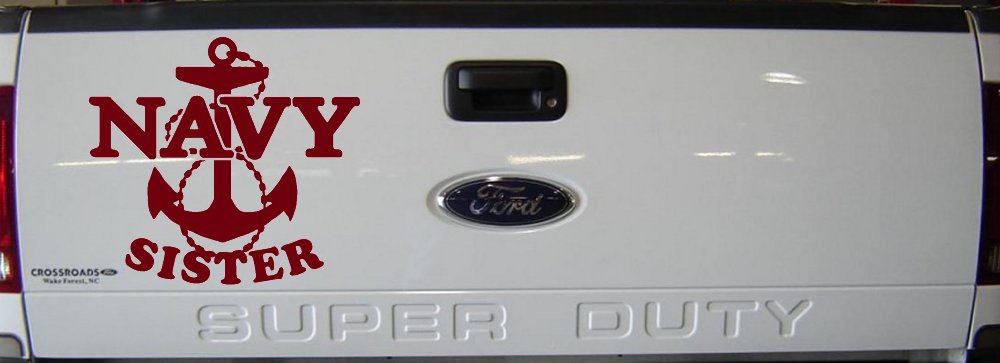 Navy Sister Military Car or Truck Window Decal Sticker (Burgundy)