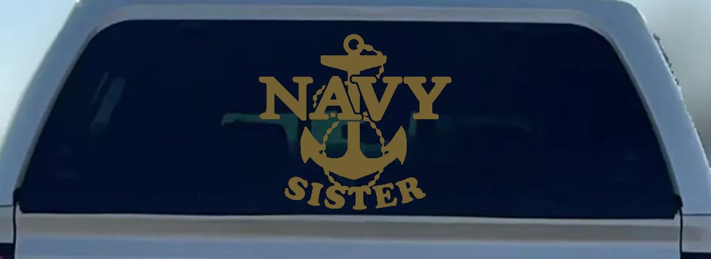 Navy Sister Military Car or Truck Window Vinyl Decal Sticker (Gold)