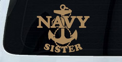 Navy Sister Military Car or Truck Window Vinyl Decal Sticker (Light Brown)