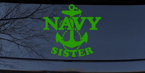 Navy Sister Military Car or Truck Window Decal Sticker (Lime)