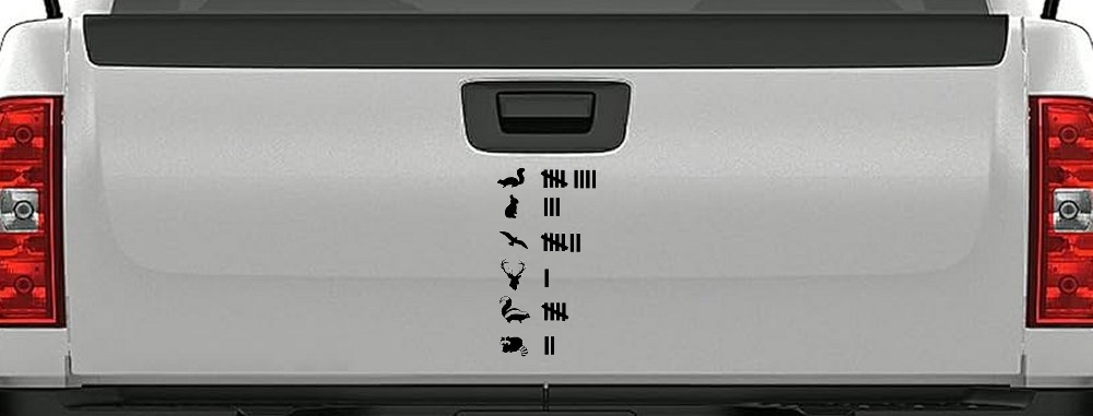Keeping Count Roadkill Animals You Have HIt Funny Car or Truck Window Decal Sticker