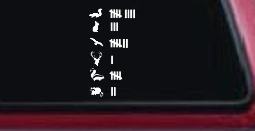 Keeping Count Roadkill Animals You Have HIt Funny Car or Truck Window Decal Sticker
