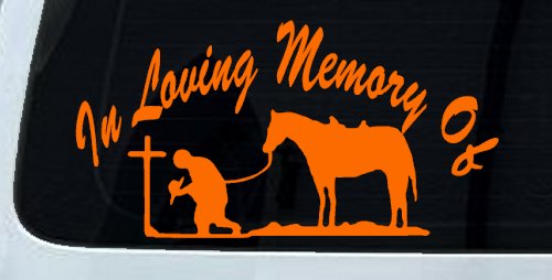 In Memory Of Cowboy At Cross Western Rodeo Ranch Farm Car or Truck Window Decal Sticker