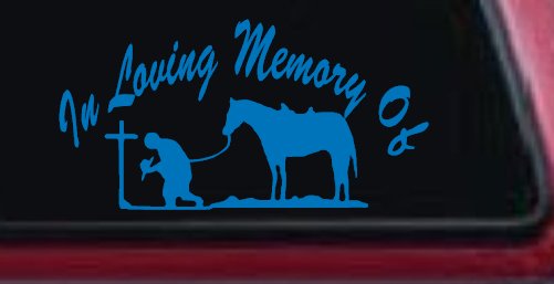 In Memory Of Cowboy At Cross Western Rodeo Ranch Farm Car or Truck Window Decal Sticker