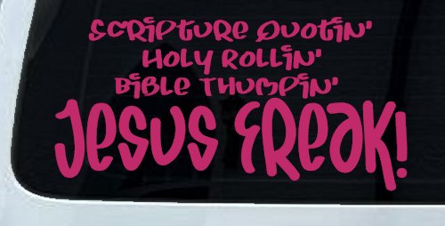 Jesus Freak Christian Car or Truck Window Decal Sticker (Hot Pink)