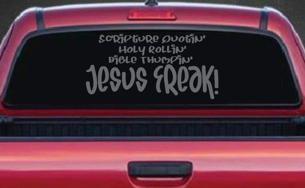 Jesus Freak Christian Car or Truck Window Decal Sticker (Silver)