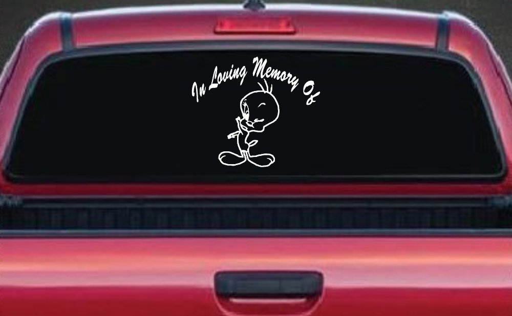 In Memory Of Tweety Bird Cartoons Car or Truck Window Decal Sticker