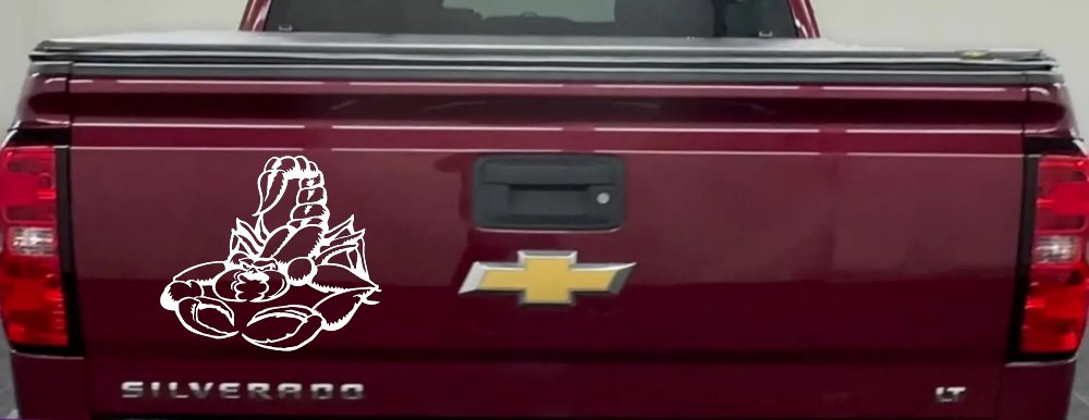 Mean Scorpion Car or Truck Window Decal Sticker (White)