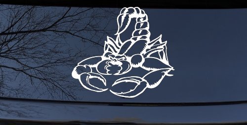 Mean Scorpion Car or Truck Window Decal Sticker (White)