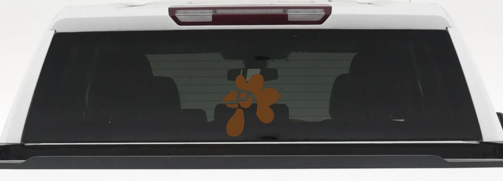 Rooster Head Car or Truck Window Vinyl Decal Sticker (Copper)