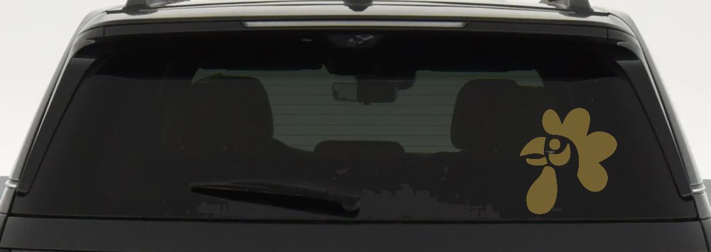Rooster Head Car or Truck Window Decal Sticker (Gold)