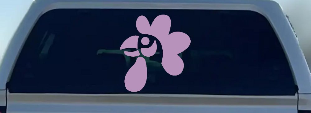 Rooster Head Car or Truck Window Decal Sticker (Lilac)