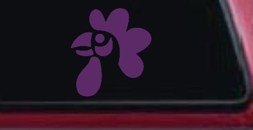 Rooster Head Car or Truck Window Decal Sticker (Violet)
