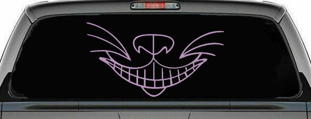 Cat Smile Face Car or Truck Window Decal Sticker (Lilac)