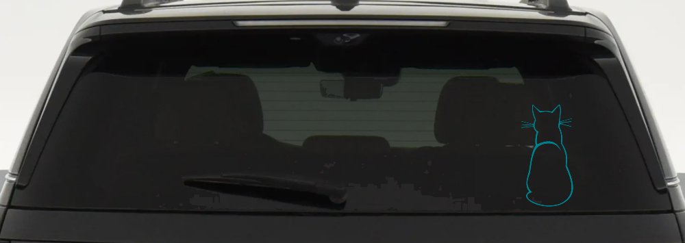 Cat Back Car or Truck Window Decal Sticker (Turquoise Blue)