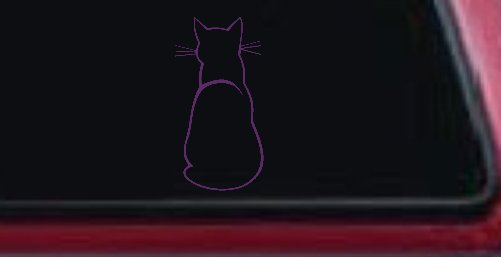 Cat Back Car or Truck Window Decal Sticker (Violet)
