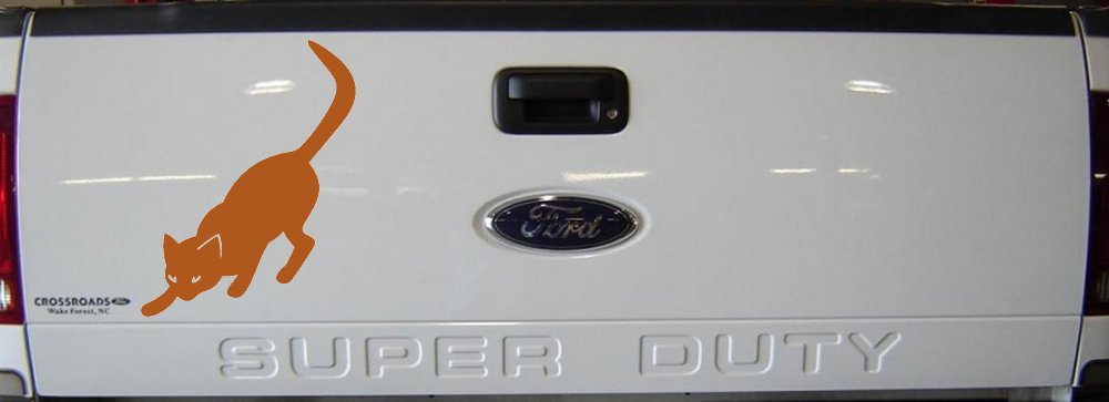 Cat Stalking Car or Truck Window Vinyl Decal Sticker (Nut Brown)