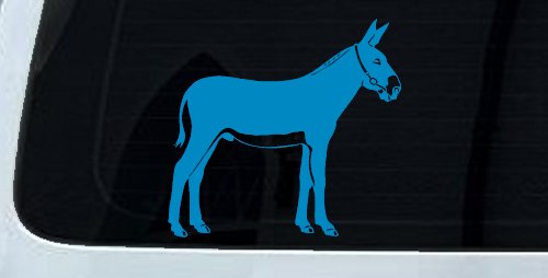 Donkey Jackass Mule Car or Truck Window Decal Sticker (Blue)