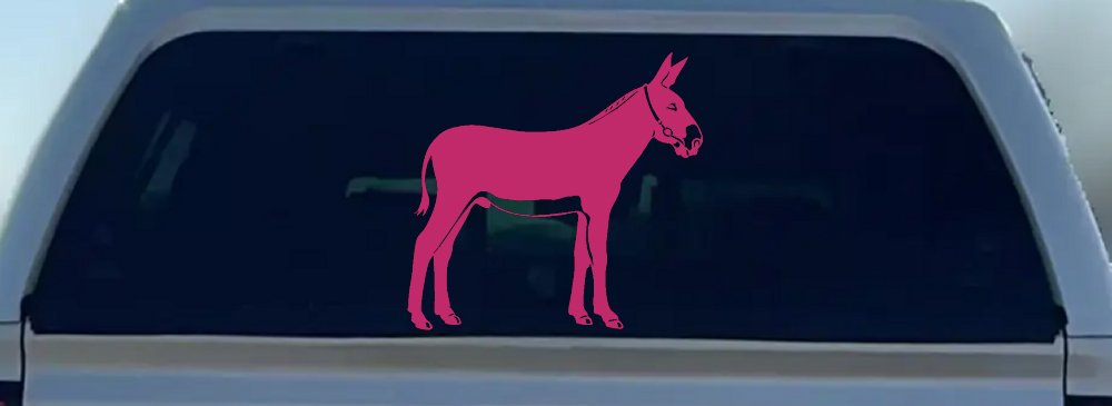 Donkey Jackass Mule Car or Truck Window Decal Sticker (Hot Pink)