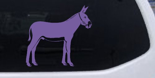 Donkey Jackass Mule Car or Truck Window Vinyl Decal Sticker (Purple)