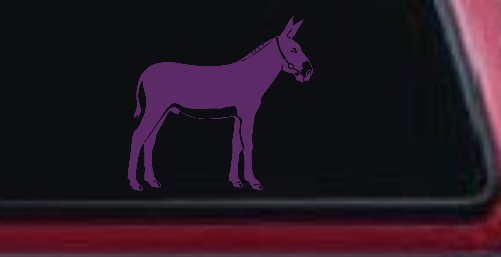 Donkey Jackass Mule Car or Truck Window Decal Sticker (Violet)