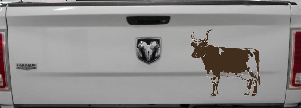 Cow Bull Car or Truck Window Decal Sticker (Brown)