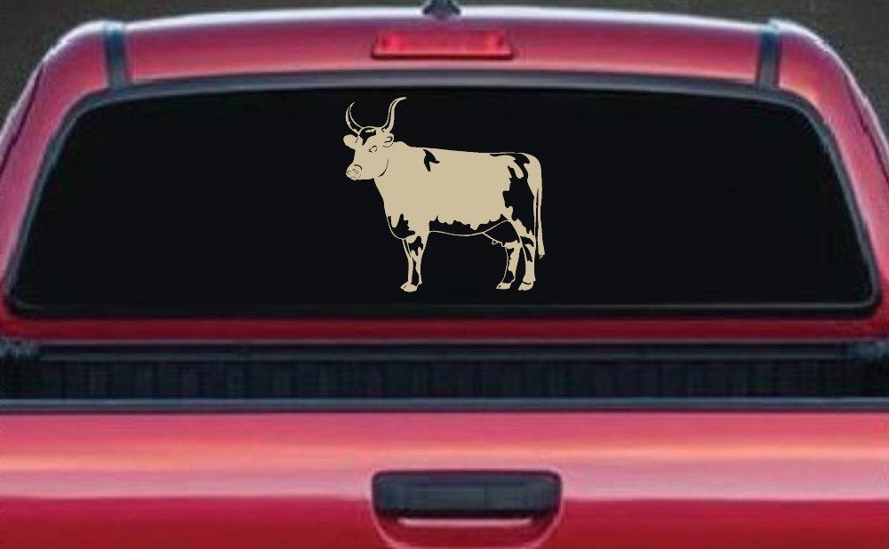 Cow Bull Car or Truck Window Decal Sticker (Desert Sand)