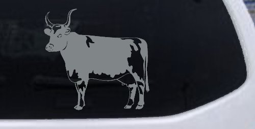 Cow Bull Car or Truck Window Decal Sticker (Telegrey)
