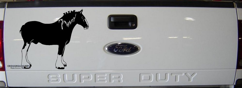 Clydesdale Horse Car or Truck Window Decal Sticker (Black)