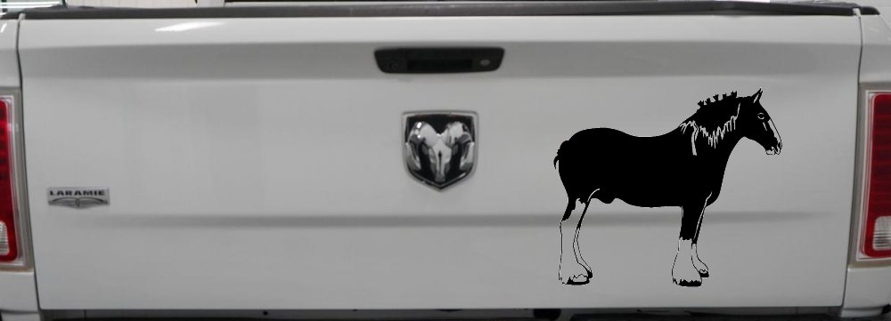 Clydesdale Horse Car or Truck Window Decal Sticker (Black)
