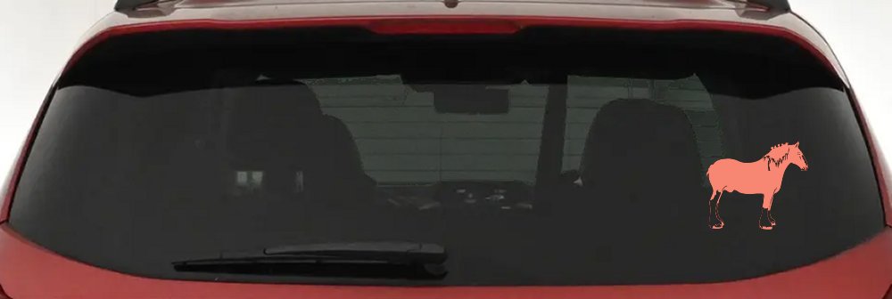 Clydesdale Horse Car or Truck Window Decal Sticker (Coral)