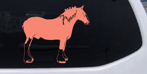 Clydesdale Horse Car or Truck Window Decal Sticker (Coral)