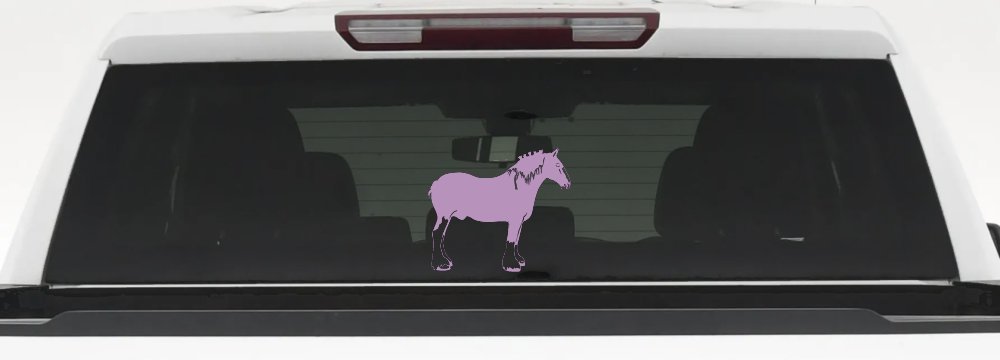 Clydesdale Horse Car or Truck Window Decal Sticker (Lilac)