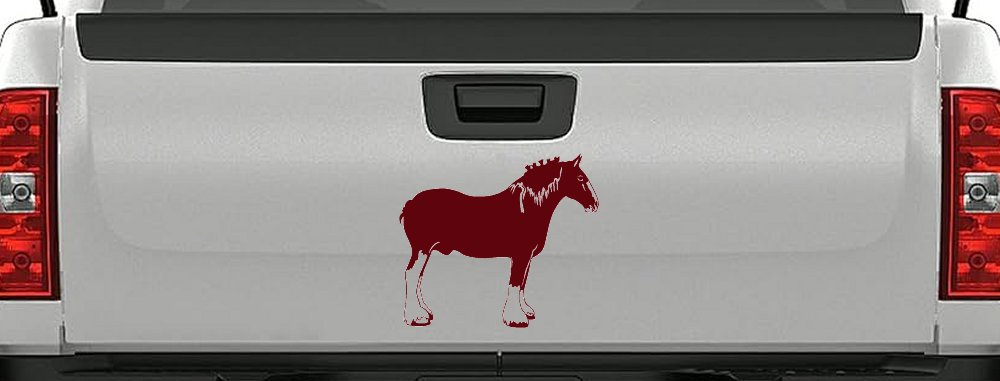 Clydesdale Horse Car or Truck Window Decal Sticker (Purple Red)