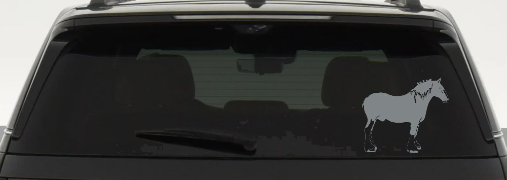 Clydesdale Horse Car or Truck Window Decal Sticker (Telegrey)