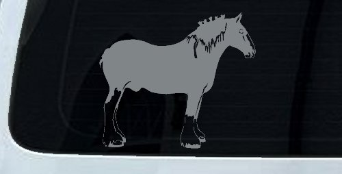 Clydesdale Horse Car or Truck Window Decal Sticker (Telegrey)