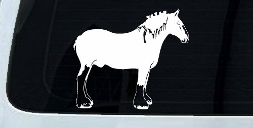 Clydesdale Horse Car or Truck Window Decal Sticker (White)