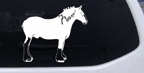 Clydesdale Horse Car or Truck Window Vinyl Decal Sticker (White)