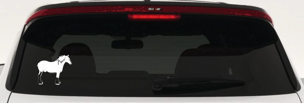Clydesdale Horse Car or Truck Window Decal Sticker (White)