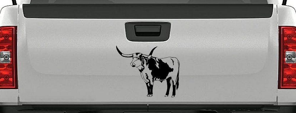 Longhorn Bull Car or Truck Window Decal Sticker (Black)