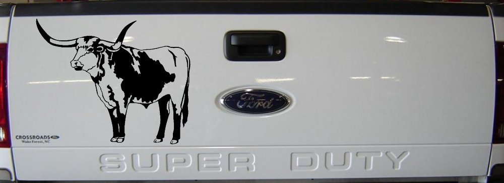 Longhorn Bull Car or Truck Window Decal Sticker (Black)